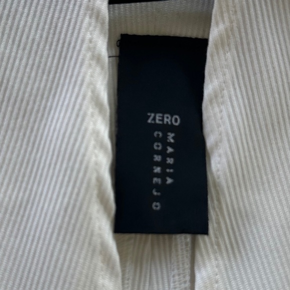 ZERO + MARIA CORNEJO White Vest w/ Gathered Sleeves & V Back Design - Size 10 - Picture 5 of 13
